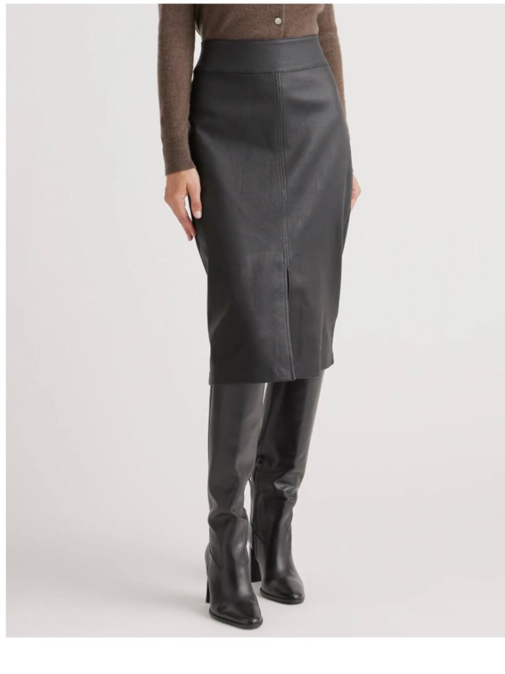 Quince Stretch Leather Pencil Skirt NWT SZ 2